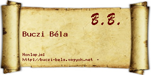 Buczi Béla névjegykártya